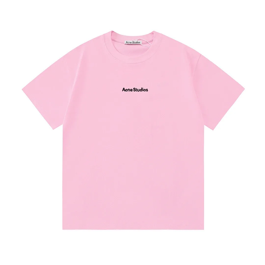 Acne Studios 2026 New Arrival logo Same Style t 100％ 32 ：Pink Size：XS S M L